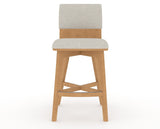 Canadel Downtown Swivel Counter or Bar Stool 8142 in TB Fabric and 20 Caramel Washed, front view