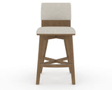Canadel Downtown Swivel Counter or Bar Stool 8142 in TB Fabric and 25 Pecan Washed, front view