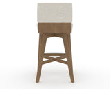 Canadel Downtown Swivel Counter or Bar Stool 8142 in TB Fabric and 25 Pecan Washed, back view