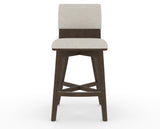 Canadel Downtown Swivel Counter or Bar Stool 8142 in TB Fabric and 29 Hazelnut Washed, front view