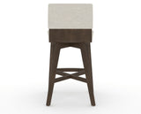 Canadel Downtown Swivel Counter or Bar Stool 8142 in TB Fabric and 29 Hazelnut Washed, back view