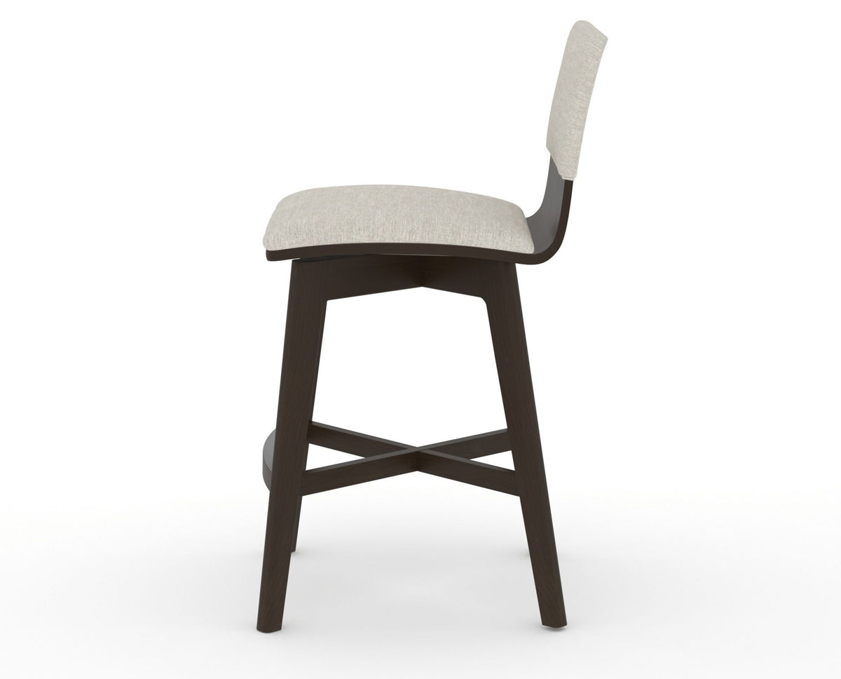 Canadel Downtown Swivel Counter or Bar Stool 8142 in TB Fabric and 59 Davy's Grey, side view