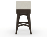 Canadel Downtown Swivel Counter or Bar Stool 8142 in TB Fabric and 59 Davy's Grey, back view