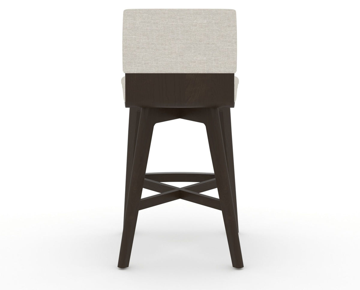 Canadel Downtown Swivel Counter or Bar Stool 8142 in TB Fabric and 59 Davy's Grey, back view