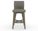 Canadel Downtown Swivel Counter or Bar Stool 8142 in TN Fabric and 08 Shadow, front view