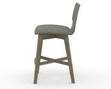 Canadel Downtown Swivel Counter or Bar Stool 8142 in TN Fabric and 08 Shadow, side view