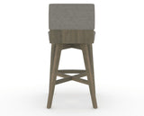 Canadel Downtown Swivel Counter or Bar Stool 8142 in TN Fabric and 08 Shadow, back view