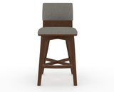 Canadel Downtown Swivel Counter or Bar Stool 8142 in TN Fabric and 19 Cognac Washed, front view