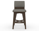 Canadel Downtown Swivel Counter or Bar Stool 8142 in TN Fabric and 29 Hazelnut Washed, front view