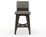 Canadel Downtown Swivel Counter or Bar Stool 8142 in TN Fabric and 59 Davy's Grey, front view