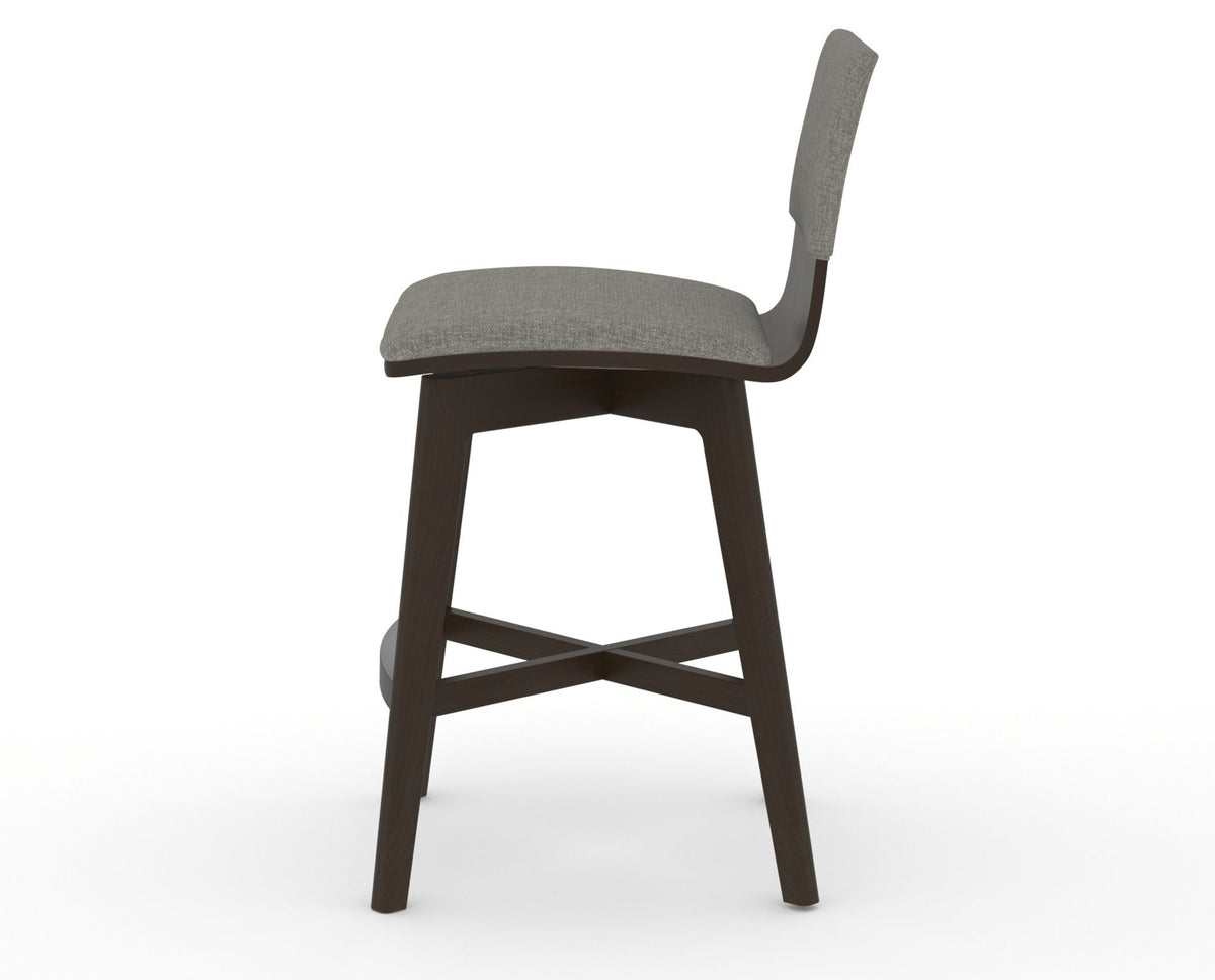Canadel Downtown Swivel Counter or Bar Stool 8142 in TN Fabric and 59 Davy's Grey, side view