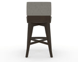Canadel Downtown Swivel Counter or Bar Stool 8142 in TN Fabric and 59 Davy's Grey, back view