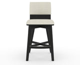Canadel Downtown Swivel Counter or Bar Stool 8142 in TW Fabric and 05 Peppercorn Washed, front view