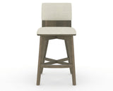 Canadel Downtown Swivel Counter or Bar Stool 8142 in TW Fabric and 08 Shadow, front view