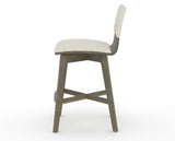 Canadel Downtown Swivel Counter or Bar Stool 8142 in TW Fabric and 08 Shadow, side view