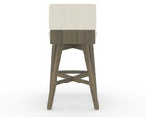 Canadel Downtown Swivel Counter or Bar Stool 8142 in TW Fabric and 08 Shadow, back view