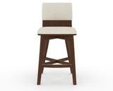 Canadel Downtown Swivel Counter or Bar Stool 8142 in TW Fabric and 19 Cognac Washed, front view