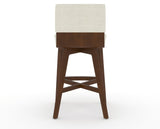 Canadel Downtown Swivel Counter or Bar Stool 8142 in TW Fabric and 19 Cognac Washed, back view