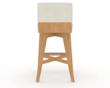 Canadel Downtown Swivel Counter or Bar Stool 8142 in TW Fabric and 20 Caramel Washed, back view