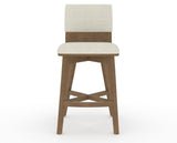 Canadel Downtown Swivel Counter or Bar Stool 8142 in TW Fabric and 25 Pecan Washed, front view