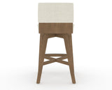 Canadel Downtown Swivel Counter or Bar Stool 8142 in TW Fabric and 25 Pecan Washed, back view