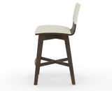 Canadel Downtown Swivel Counter or Bar Stool 8142 in TW Fabric and 29 Hazelnut Washed, side view