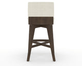 Canadel Downtown Swivel Counter or Bar Stool 8142 in TW Fabric and 29 Hazelnut Washed, back view