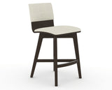 Canadel Downtown Swivel Counter or Bar Stool 8142 in TW Fabric and 59 Davy's Grey, three-quarter view