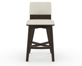 Canadel Downtown Swivel Counter or Bar Stool 8142 in TW Fabric and 59 Davy's Grey, front view