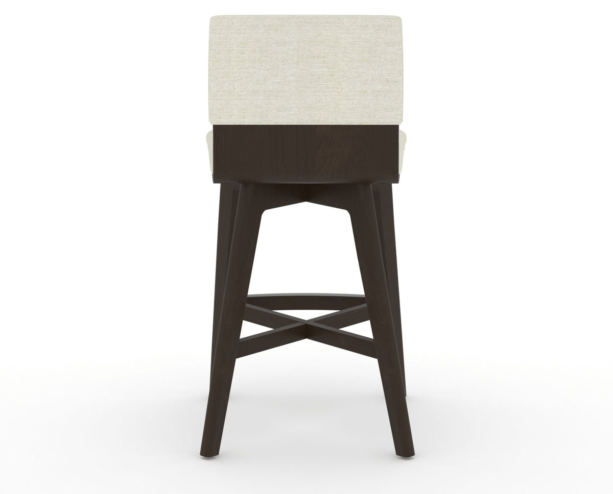 Canadel Downtown Swivel Counter or Bar Stool 8142 in TW Fabric and 59 Davy's Grey, back view
