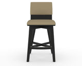 Canadel Downtown Swivel Counter or Bar Stool 8142 in XY Faux Leather and 05 Peppercorn Washed, front view