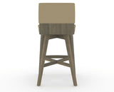 Canadel Downtown Swivel Counter or Bar Stool 8142 in XY Faux Leather and 08 Shadow, back view
