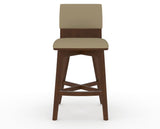 Canadel Downtown Swivel Counter or Bar Stool 8142 in XY Faux Leather and 19 Cognac Washed, front view