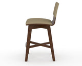 Canadel Downtown Swivel Counter or Bar Stool 8142 in XY Faux Leather and 19 Cognac Washed, side view