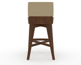 Canadel Downtown Swivel Counter or Bar Stool 8142 in XY Faux Leather and 19 Cognac Washed, back view