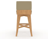 Canadel Downtown Swivel Counter or Bar Stool 8142 in XY Faux Leather and 20 Caramel Washed, back view