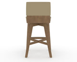 Canadel Downtown Swivel Counter or Bar Stool 8142 in XY Faux Leather and 25 Pecan Washed, back view