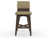 Canadel Downtown Swivel Counter or Bar Stool 8142 in XY Faux Leather and 29 Hazelnut Washed, front view