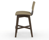Canadel Downtown Swivel Counter or Bar Stool 8142 in XY Faux Leather and 29 Hazelnut Washed, side view