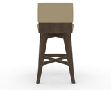 Canadel Downtown Swivel Counter or Bar Stool 8142 in XY Faux Leather and 29 Hazelnut Washed, back view