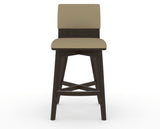 Canadel Downtown Swivel Counter or Bar Stool 8142 in XY Faux Leather and 59 Davy's Grey, front view