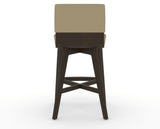 Canadel Downtown Swivel Counter or Bar Stool 8142 in XY Faux Leather and 59 Davy's Grey, back view