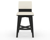 Canadel Downtown Swivel Counter or Bar Stool 8142 in YJ Faux Leather and 05 Peppercorn Washed, front view