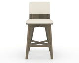 Canadel Downtown Swivel Counter or Bar Stool 8142 in YJ Faux Leather and 08 Shadow, front view