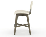 Canadel Downtown Swivel Counter or Bar Stool 8142 in YJ Faux Leather and 08 Shadow, side view