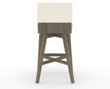 Canadel Downtown Swivel Counter or Bar Stool 8142 in YJ Faux Leather and 08 Shadow, back view