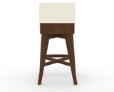 Canadel Downtown Swivel Counter or Bar Stool 8142 in YJ Faux Leather and 19 Cognac Washed, back view