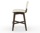 Canadel Downtown Swivel Counter or Bar Stool 8142 in YJ Faux Leather and 29 Hazelnut Washed, side view