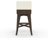 Canadel Downtown Swivel Counter or Bar Stool 8142 in YJ Faux Leather and 29 Hazelnut Washed, back view
