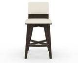 Canadel Downtown Swivel Counter or Bar Stool 8142 in YJ Faux Leather and 59 Davy's Grey, front view